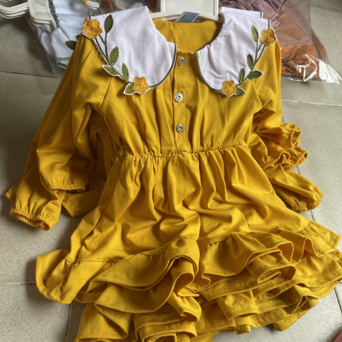 KIVIA-2060 EMBROIDERED LONG-SLEEVE GIRL DRESS